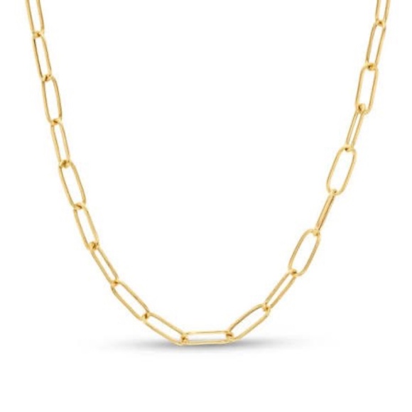 Zales Jewelry - 14k Italian Gold real Chain Necklace paperclip link 4.0 mm hollow real gold 14kt